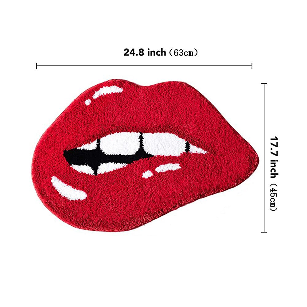 Lip Red Color Sexy Anti slip Bath Mat