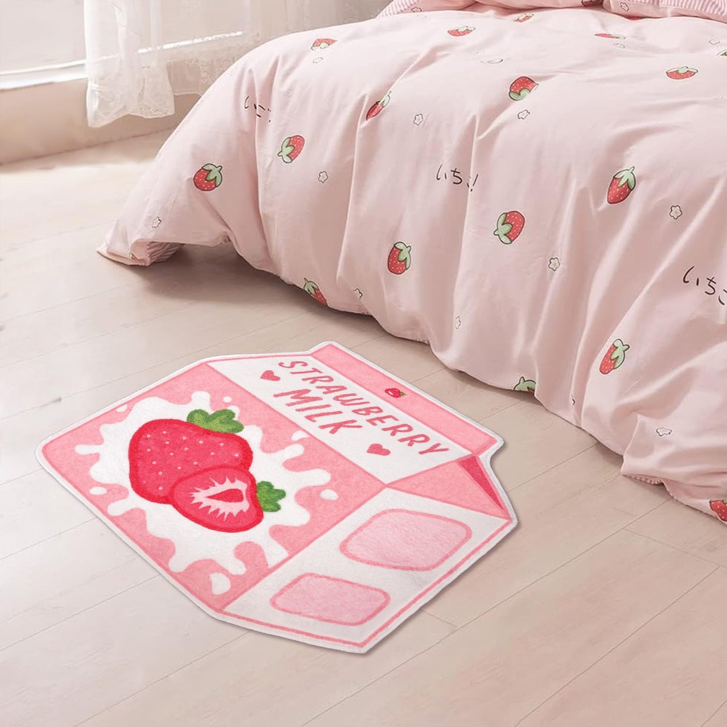 Milk Strawberry Bathroom Mat