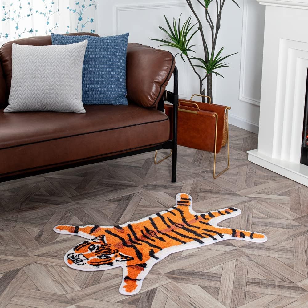 Pink & Tiger Bath Mat