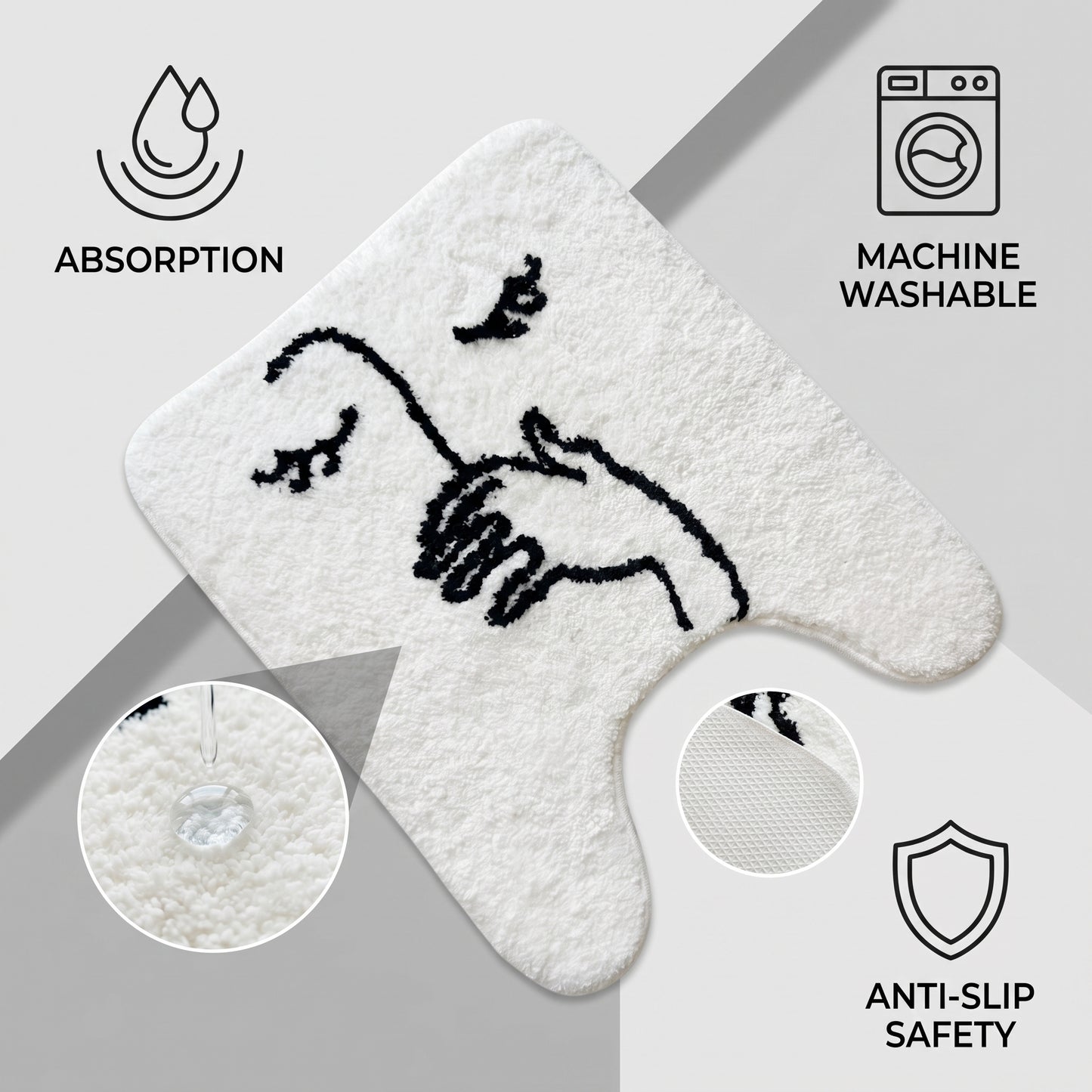 Fnny U Shape Bath Mat