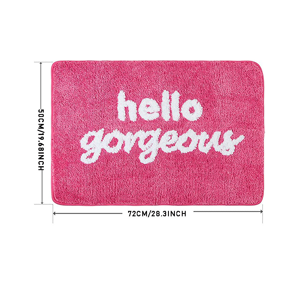 Hello gorgeous pink anti slip fluffy bath mat