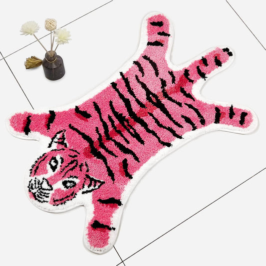 Pink & Tiger Bath Mat