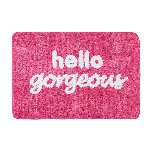Hello gorgeous pink anti slip fluffy bath mat