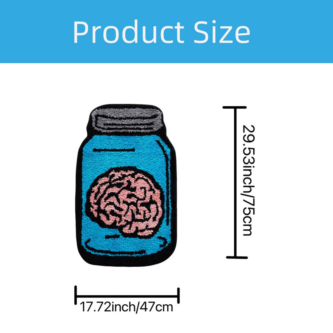 Blue Brain Bathroom Shower Rugs