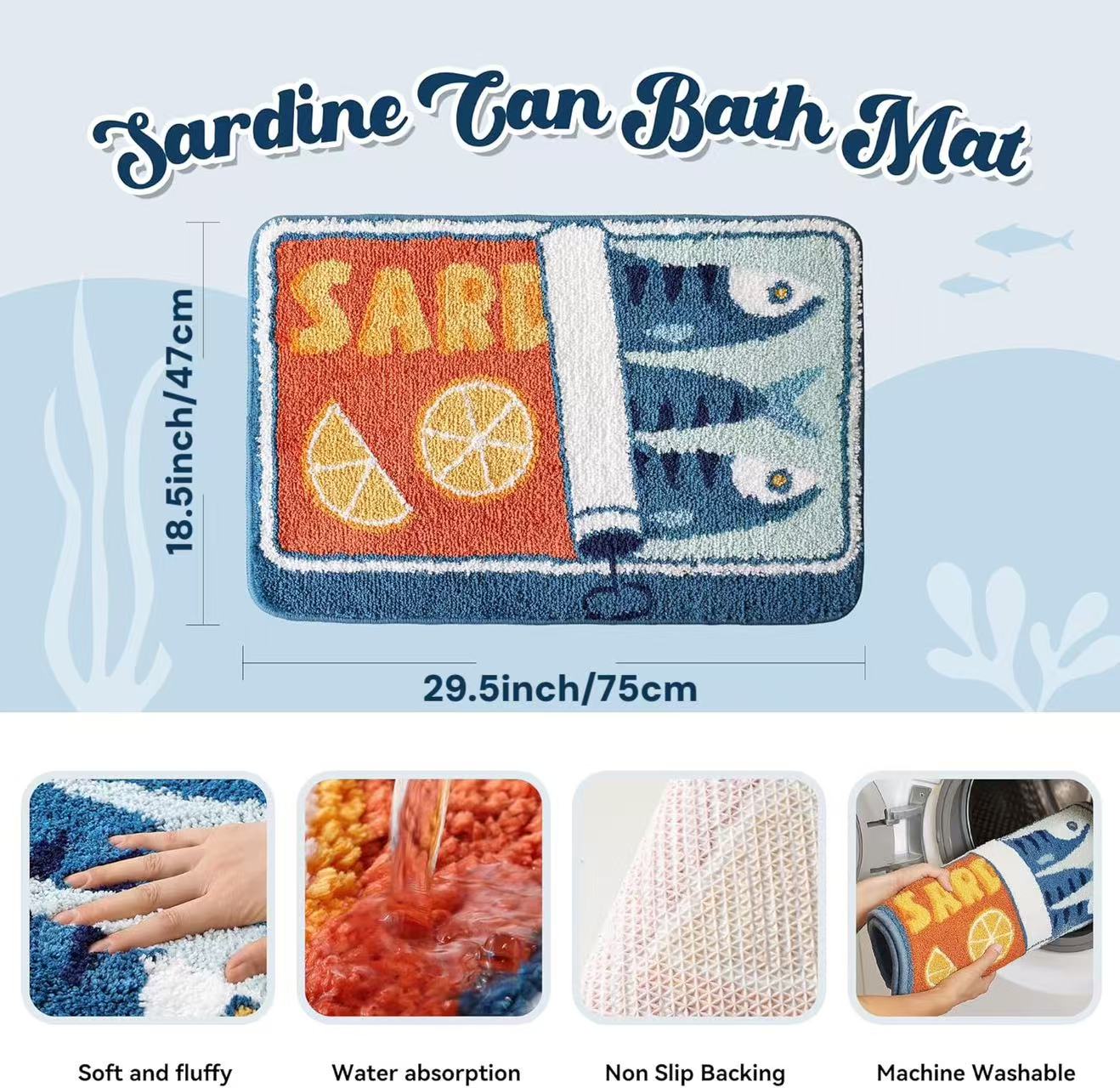 Sardine Can Bath shower Mat