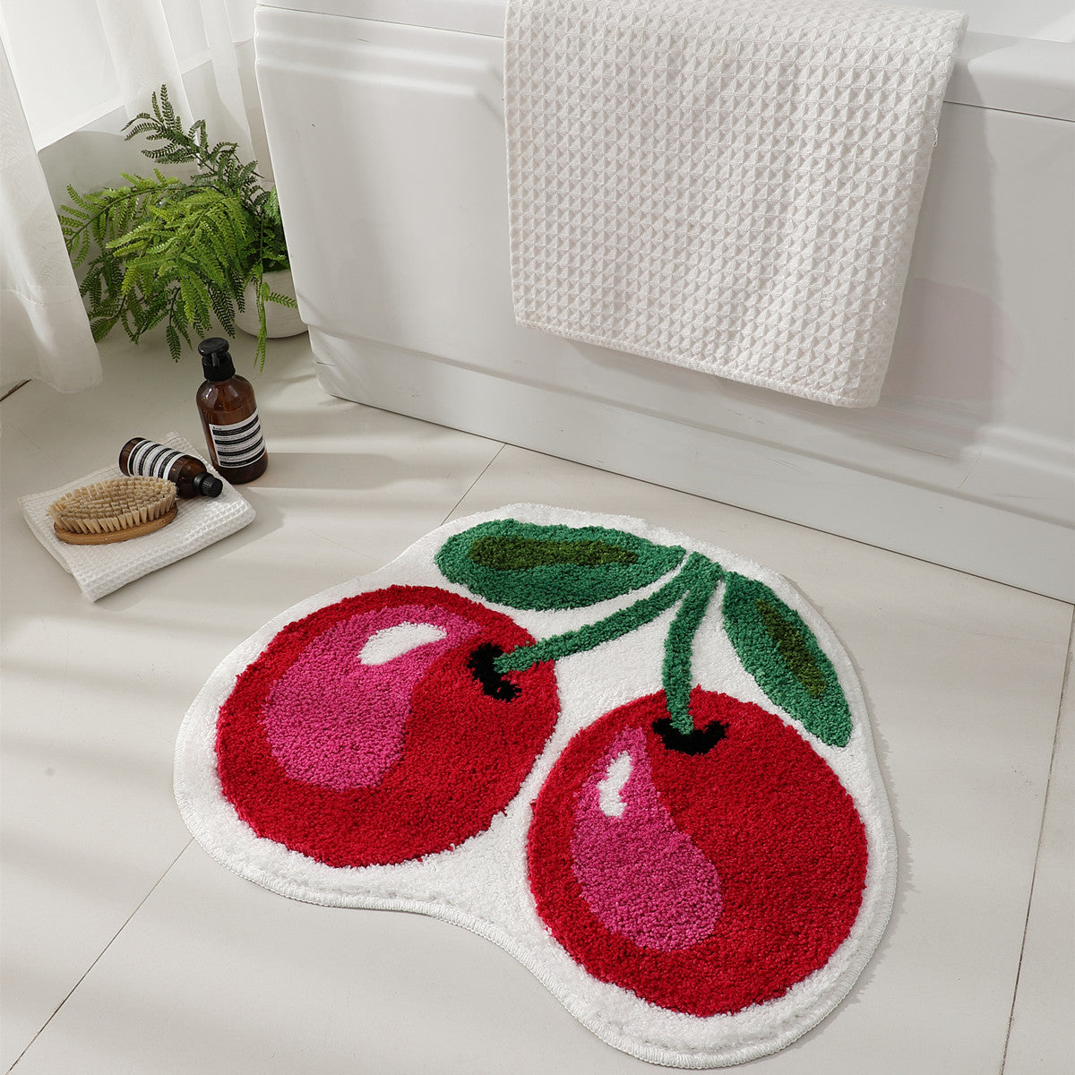 Anti-slip Cute Fruit Cherry Bath Mat