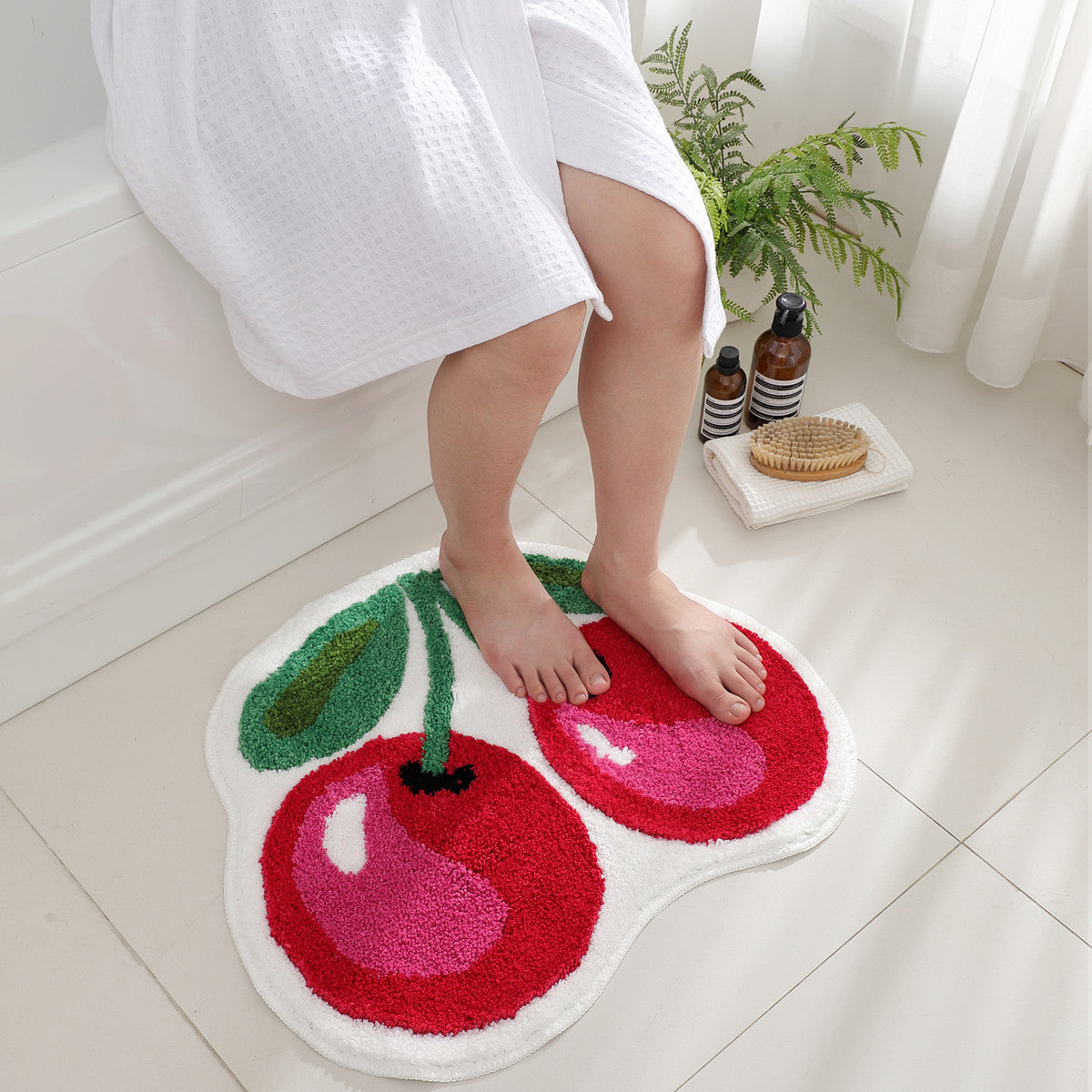 Anti-slip Cute Fruit Cherry Bath Mat