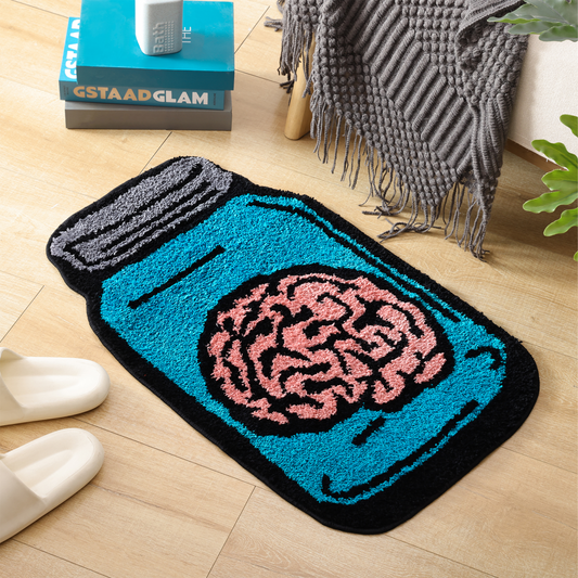 Blue Brain Bathroom Shower Rugs