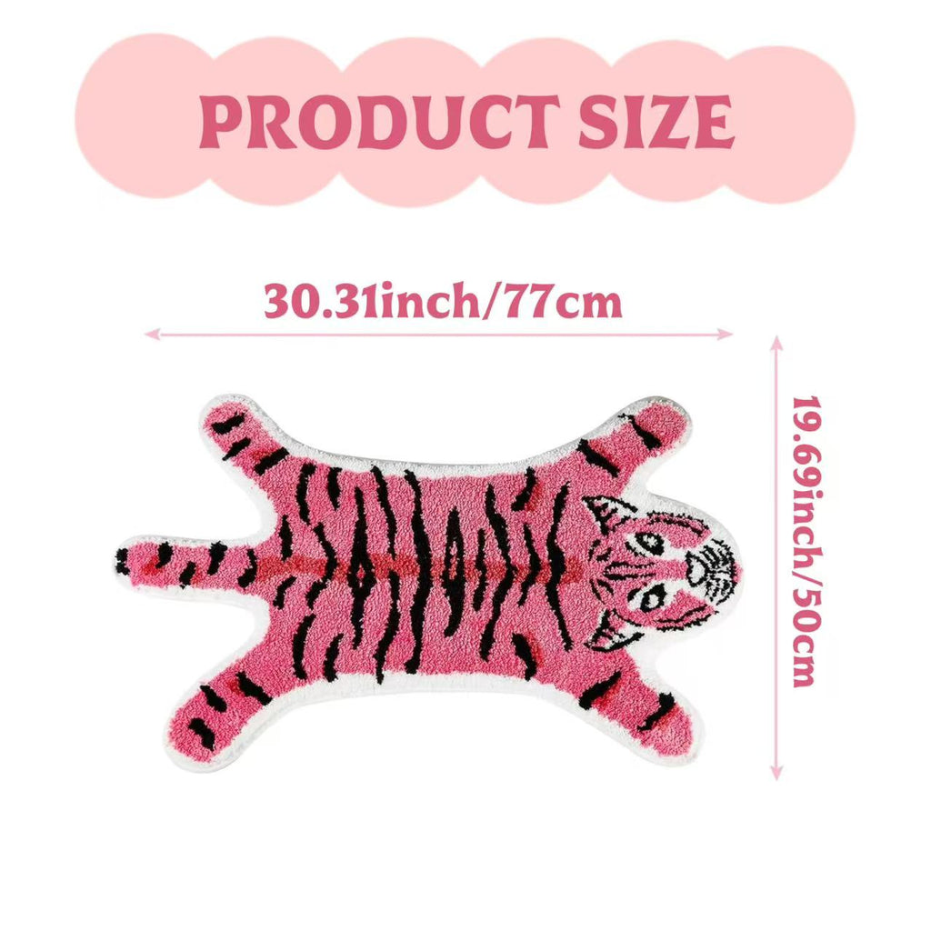 Pink & Tiger Bath Mat
