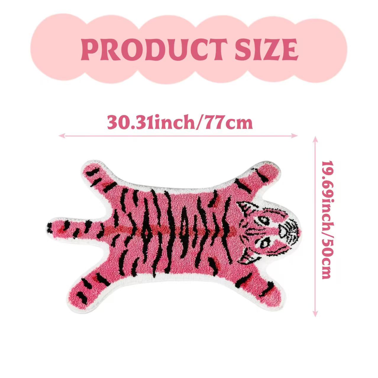 Pink & Tiger Bath Mat