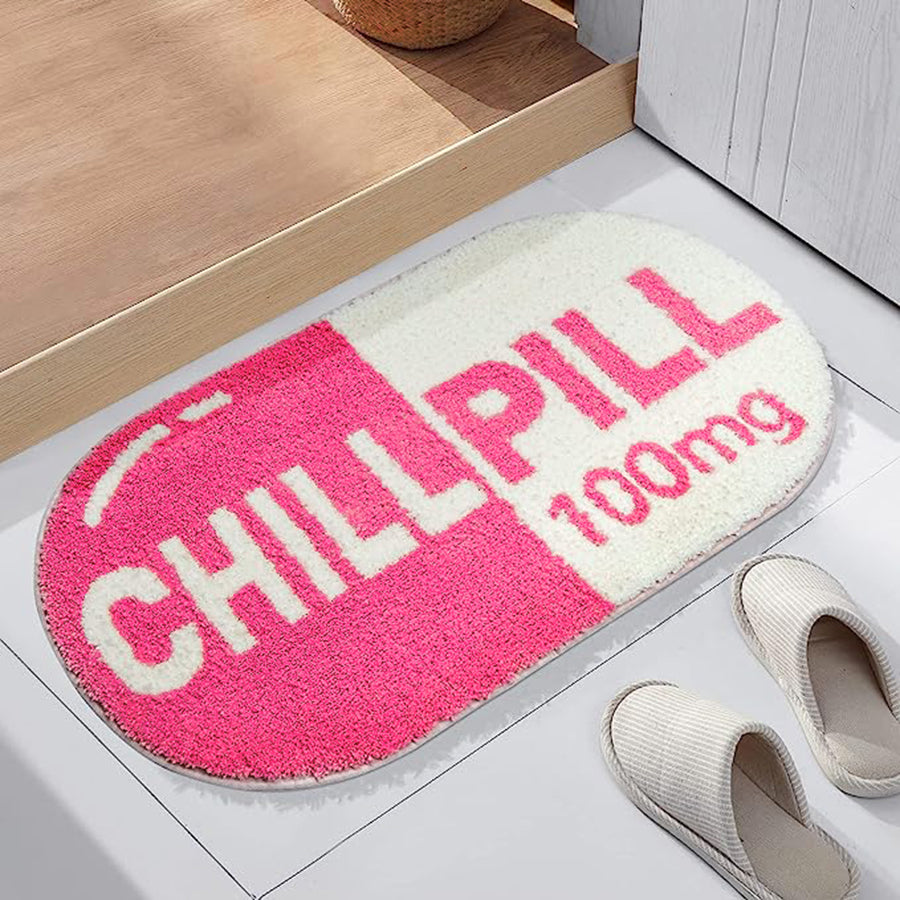 Pink Chill Pill Bathroom Mat