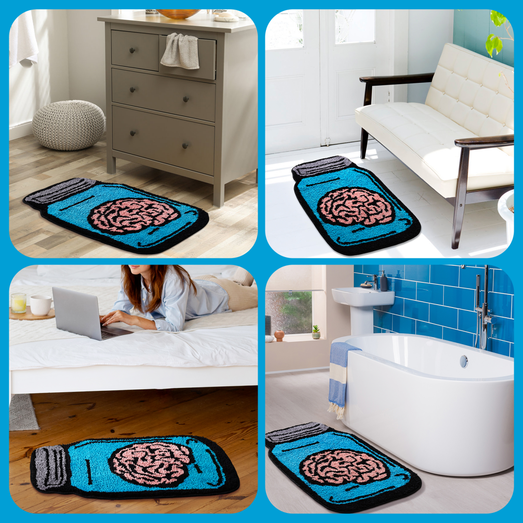 Blue Brain Bathroom Shower Rugs