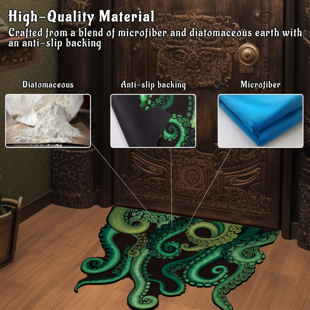 Green Octopus Bath Mat