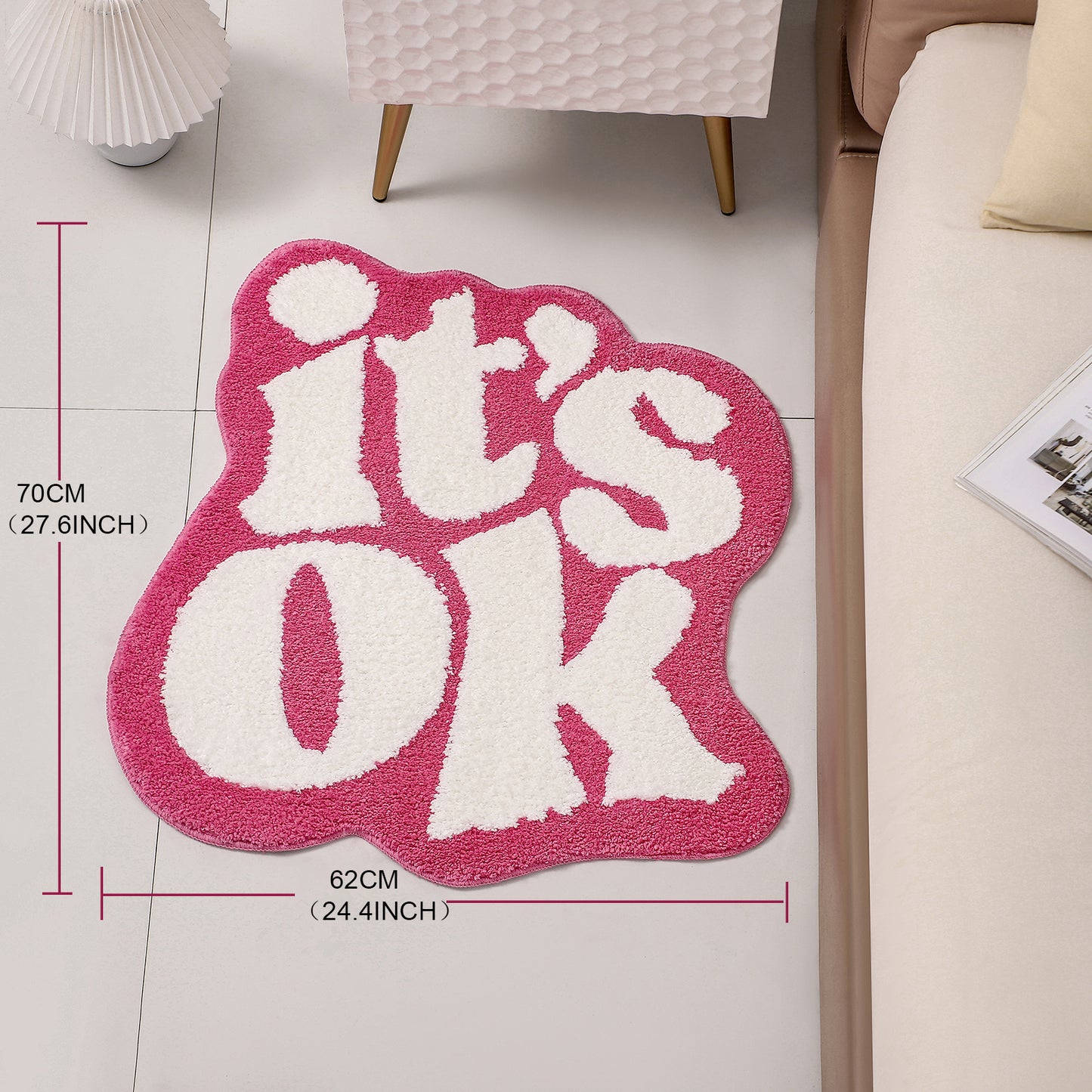 It's OK pink bath mat