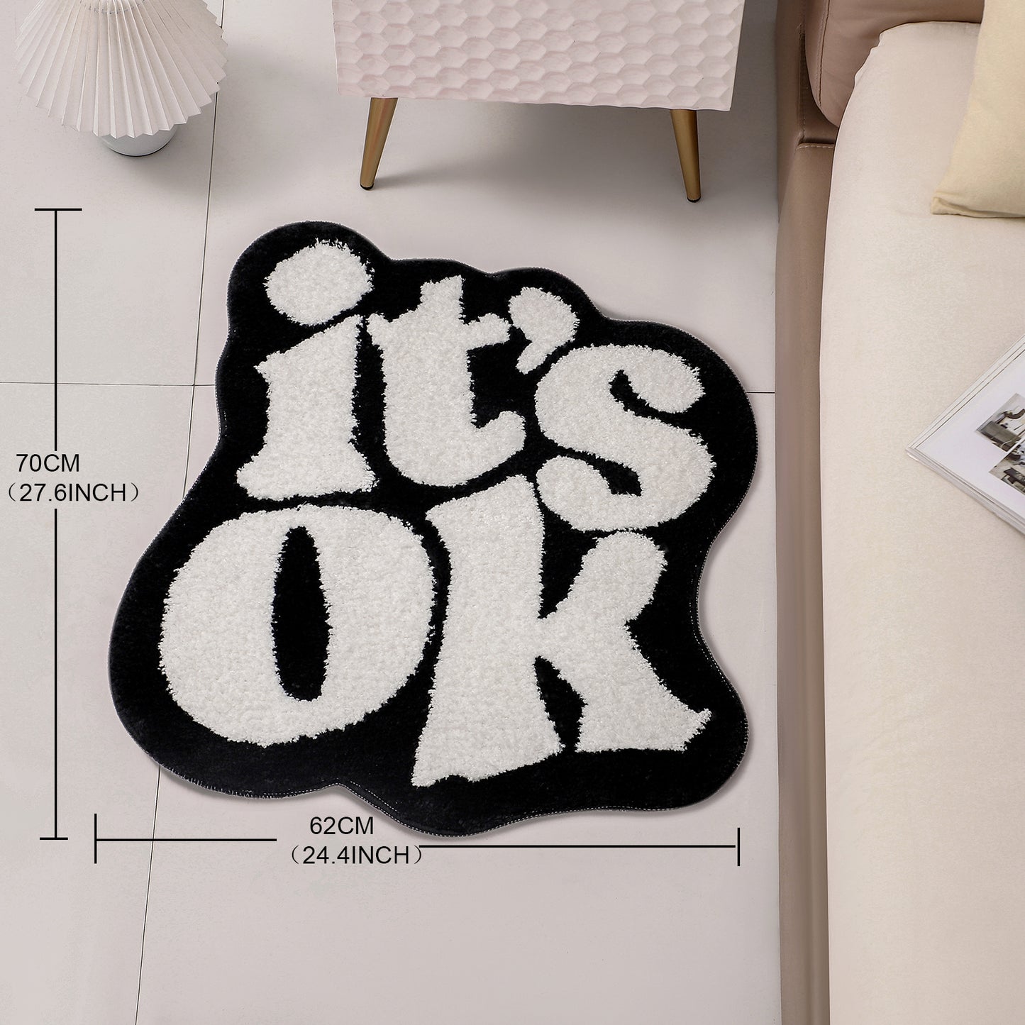 It's OK pink bath mat