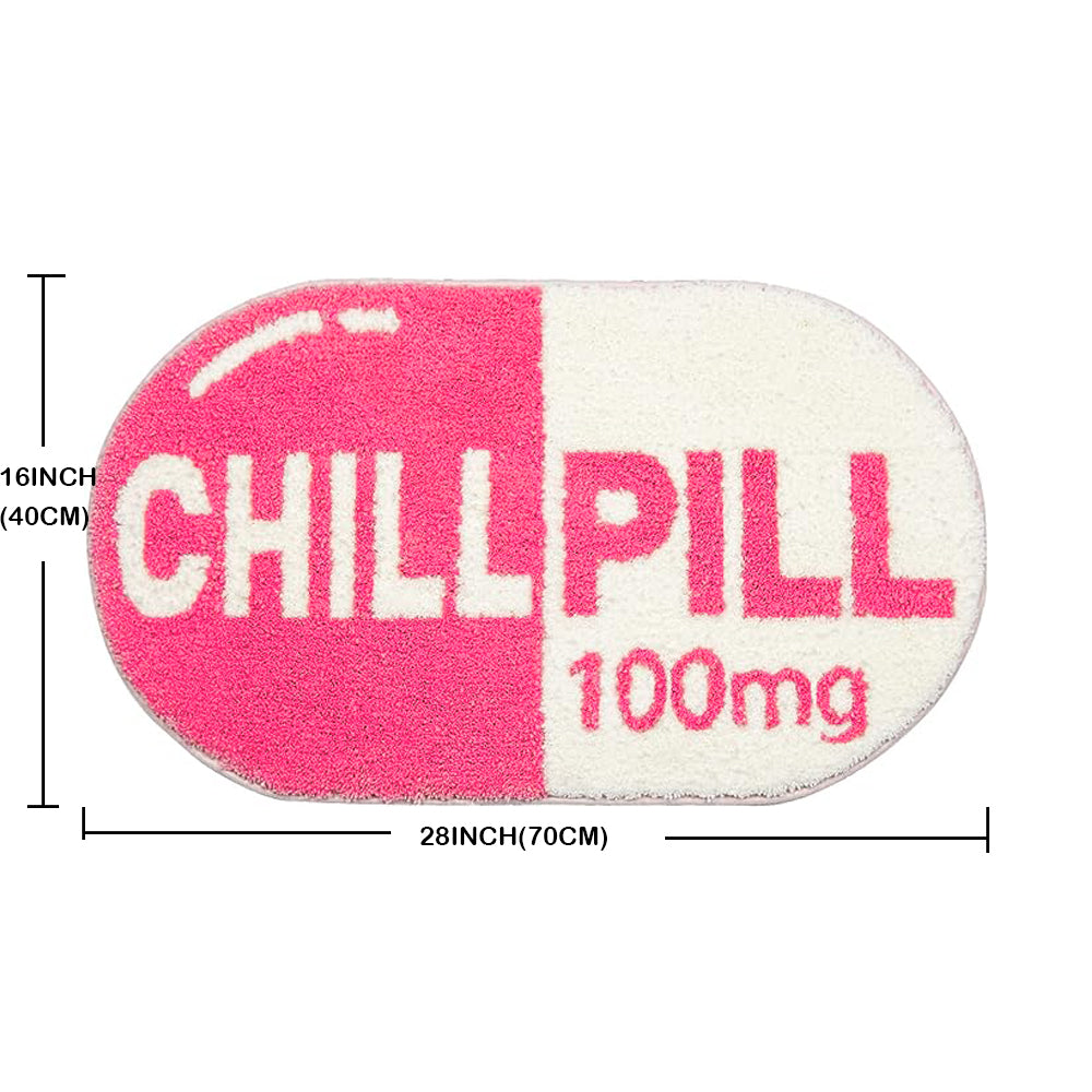 Pink Chill Pill Bathroom Mat