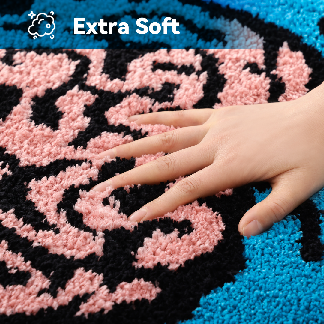 Blue Brain Bathroom Shower Rugs