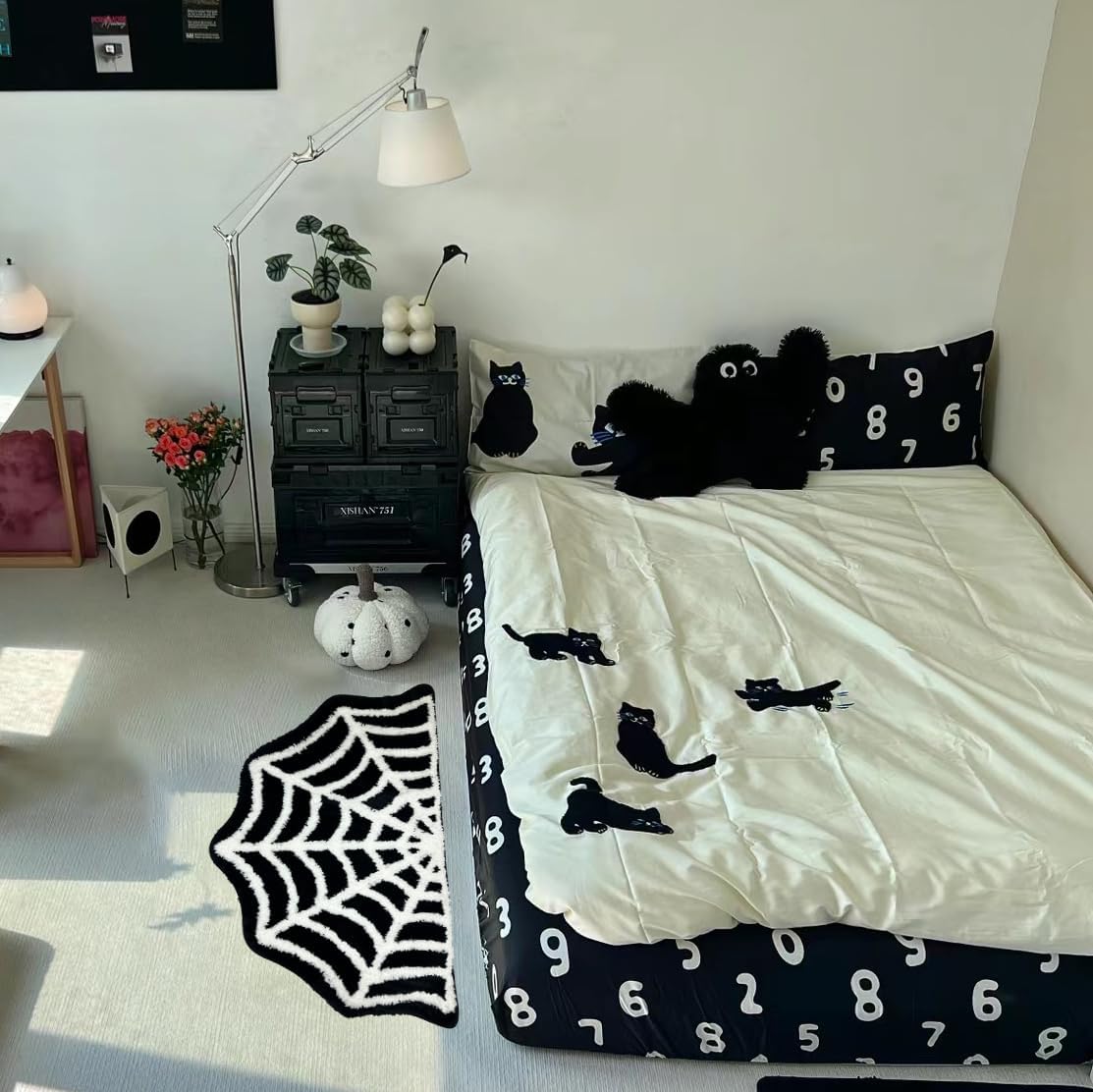 Halloween Spider Web Bath Mat