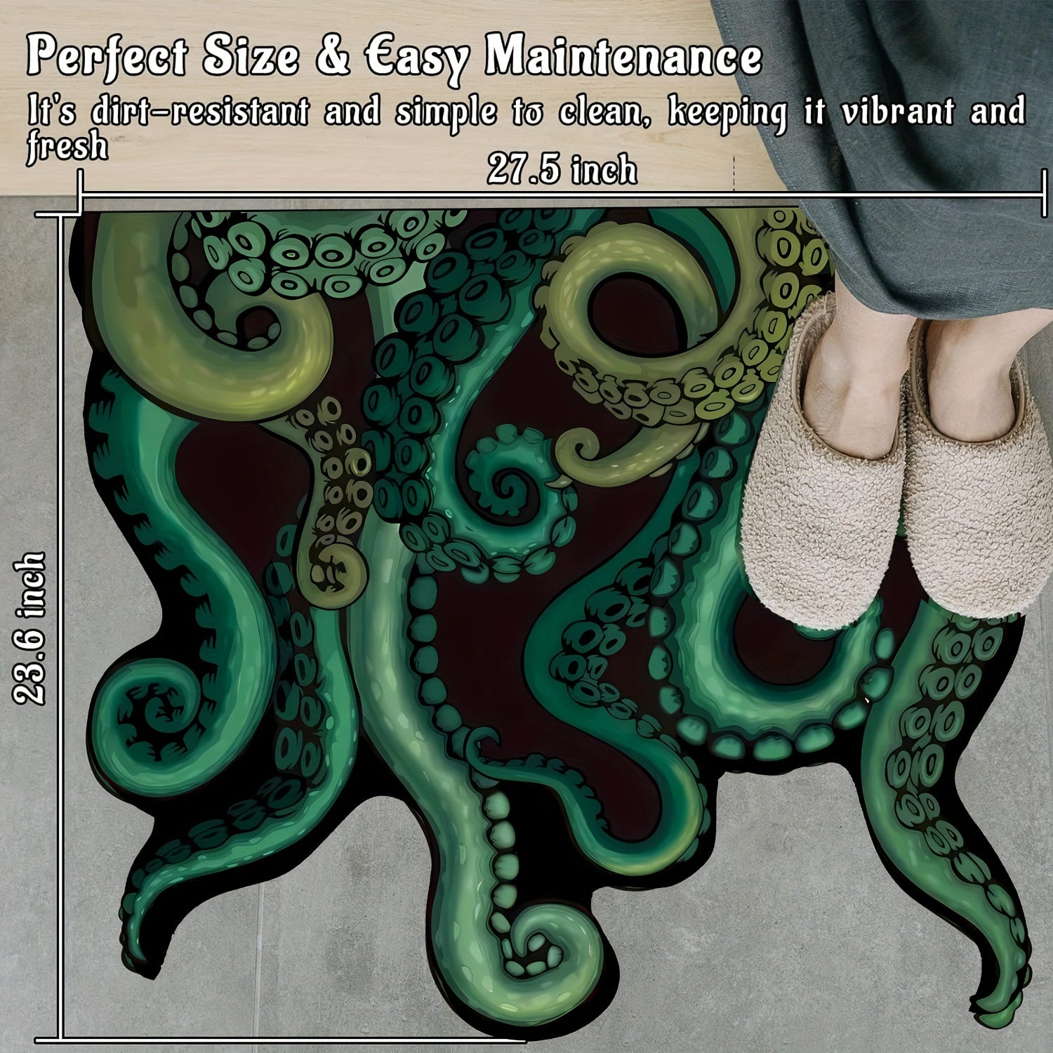 Green Octopus Bath Mat