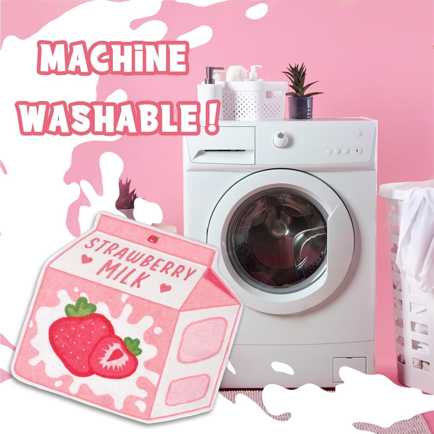 Milk Strawberry Bathroom Mat