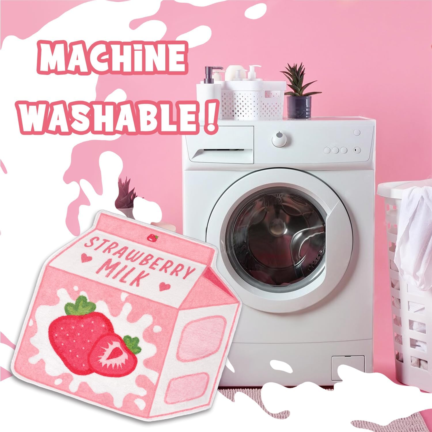 Milk Strawberry Bathroom Mat