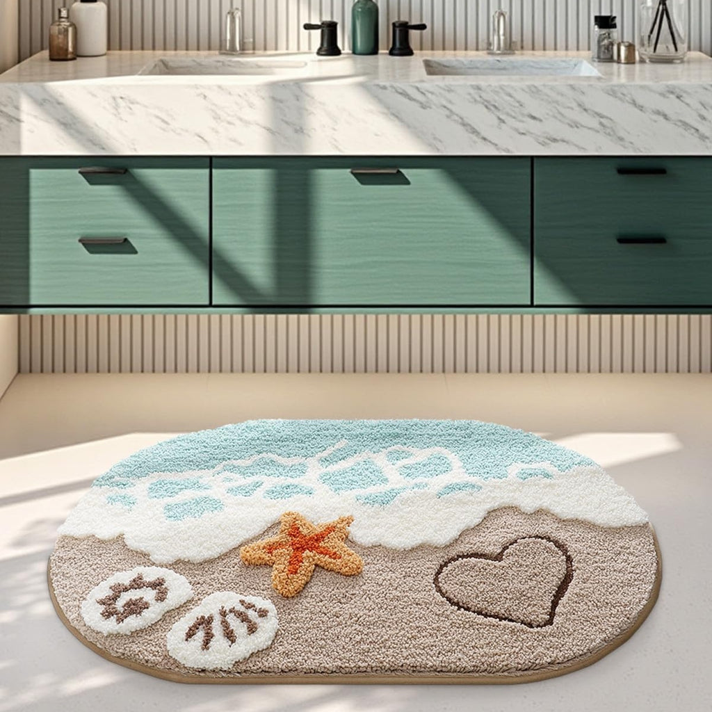 Ocean Beach Shower Bath Rug