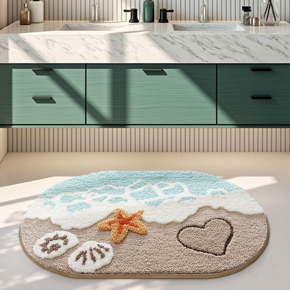 Ocean Beach Shower Bath Rug