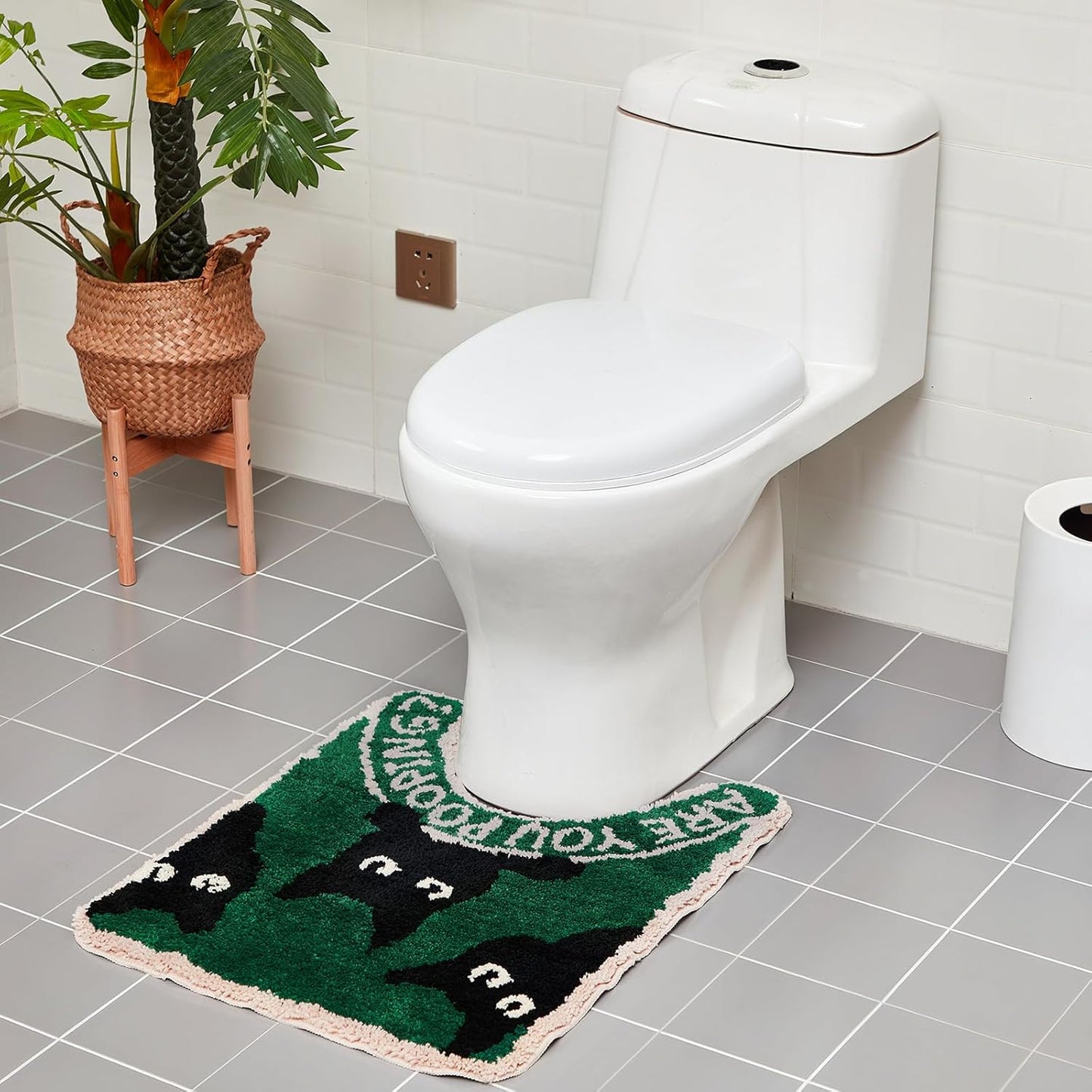 Black Cat U Shape Bath Mat