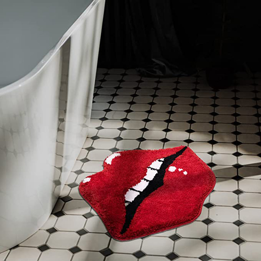Lip Red Color Sexy Anti slip Bath Mat