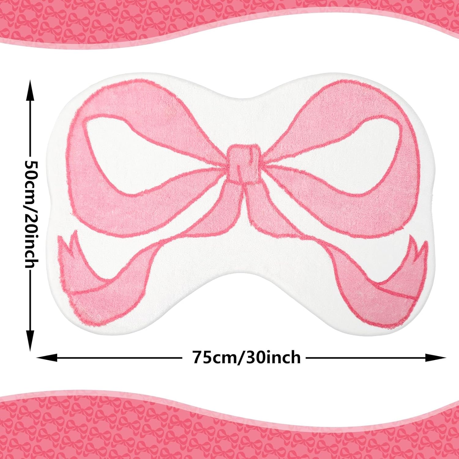 Cute Funny Pink Bowknot Bath Mat