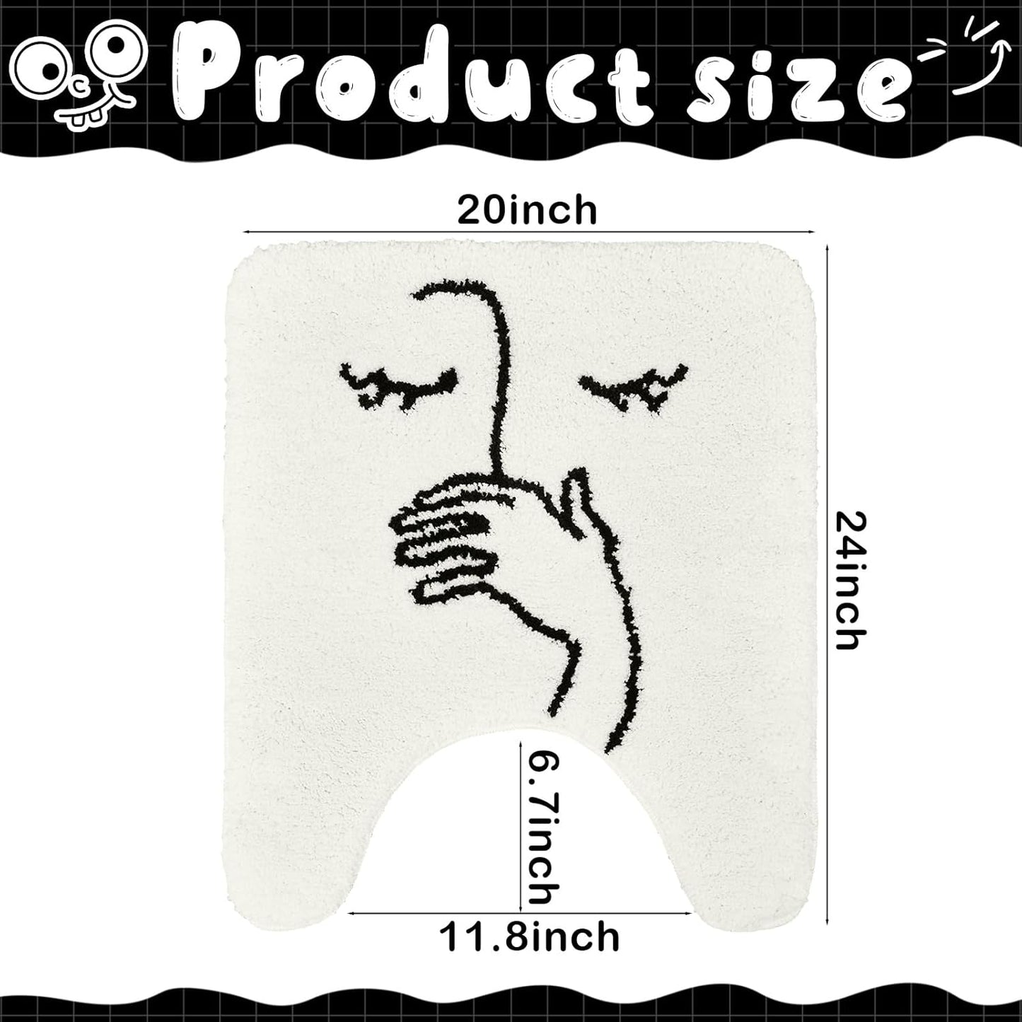 Fnny U Shape Bath Mat