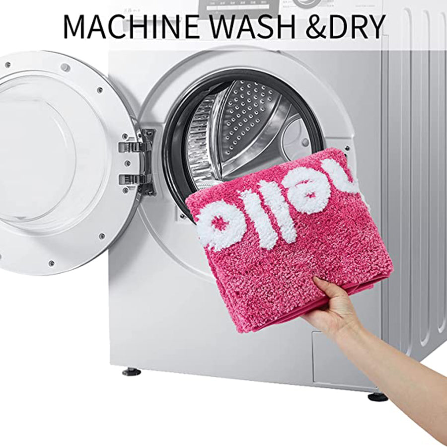 Hello gorgeous pink anti slip fluffy bath mat