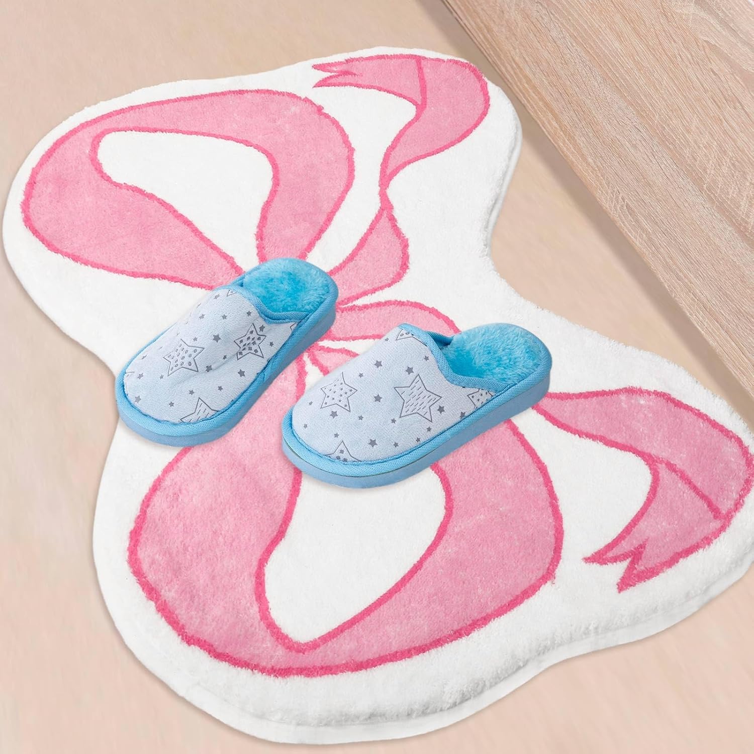 Cute Funny Pink Bowknot Bath Mat