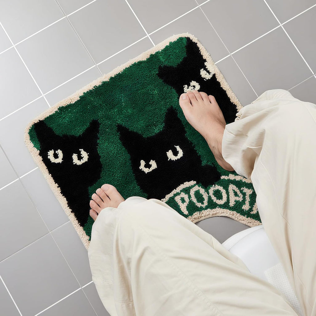 Black Cat U Shape Bath Mat