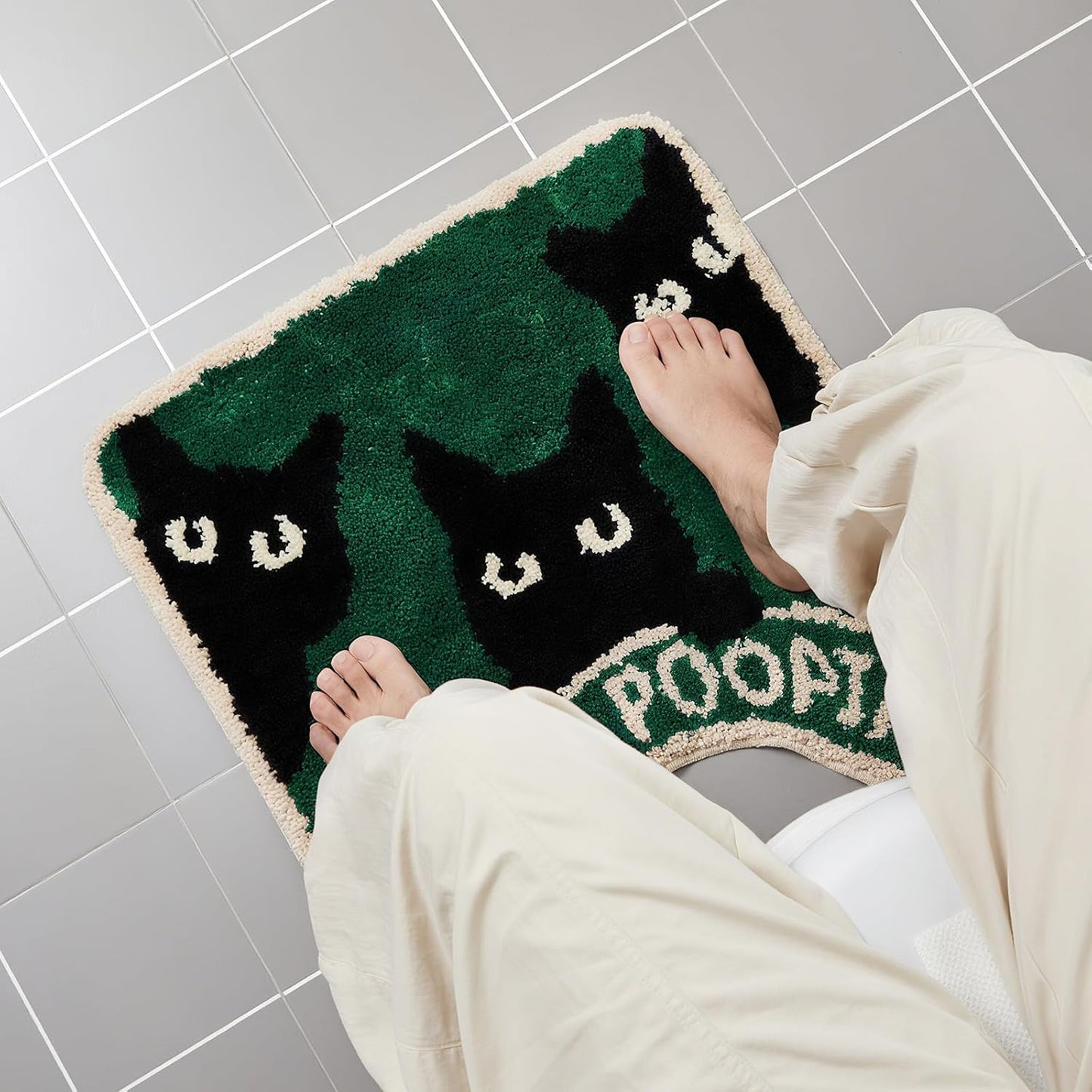 Black Cat U Shape Bath Mat