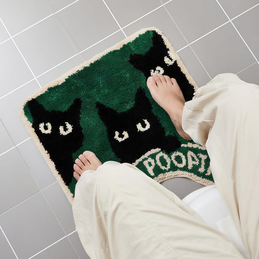 Black Cat U Shape Bath Mat