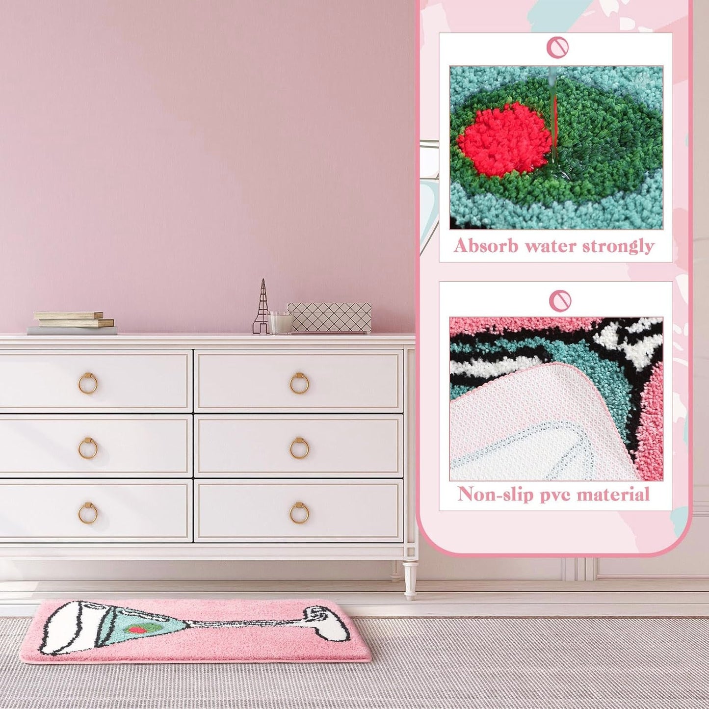 Pink Martini Gift Dirty Bathroom Shower Rugs