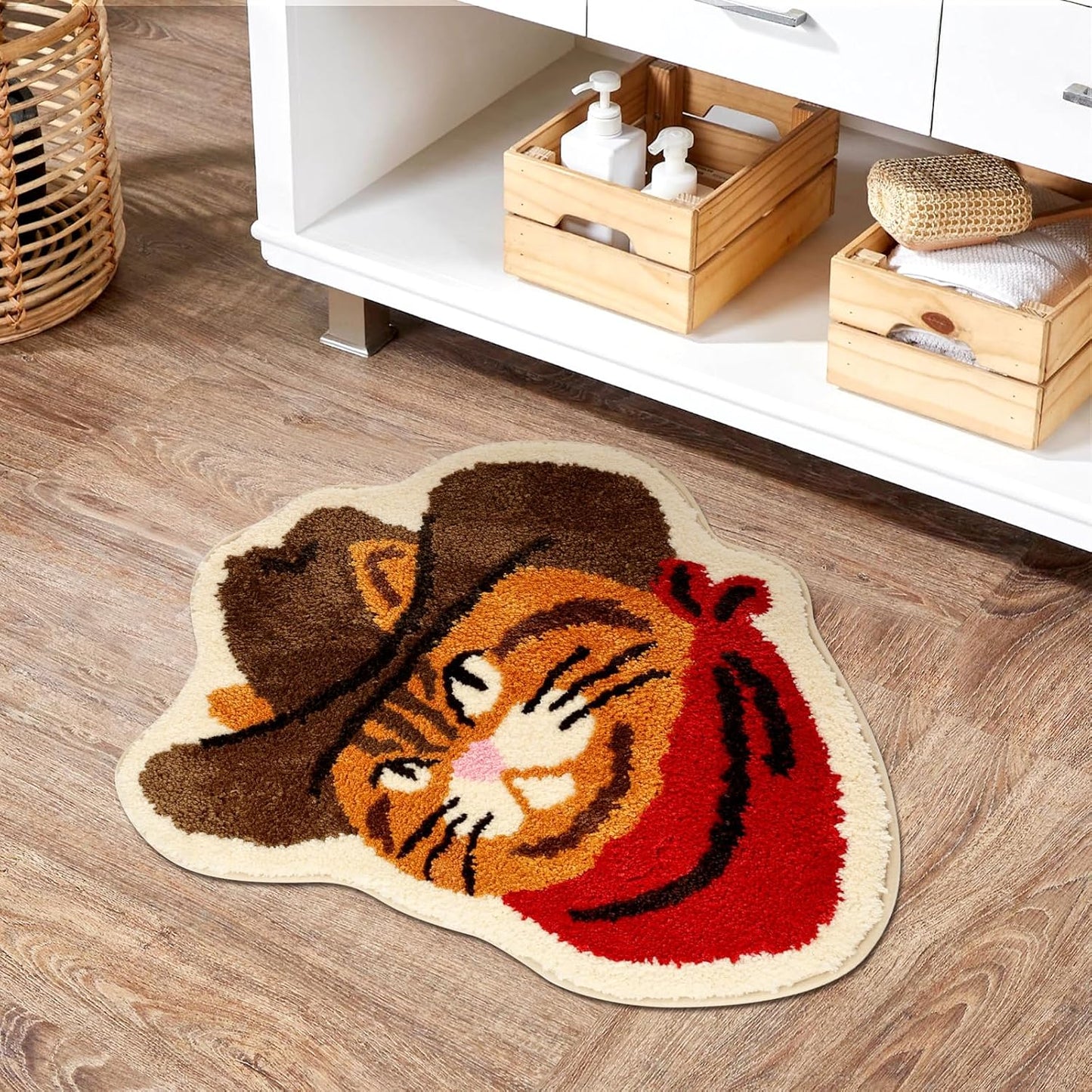 Western Cawboy-cat Bathroom Mat