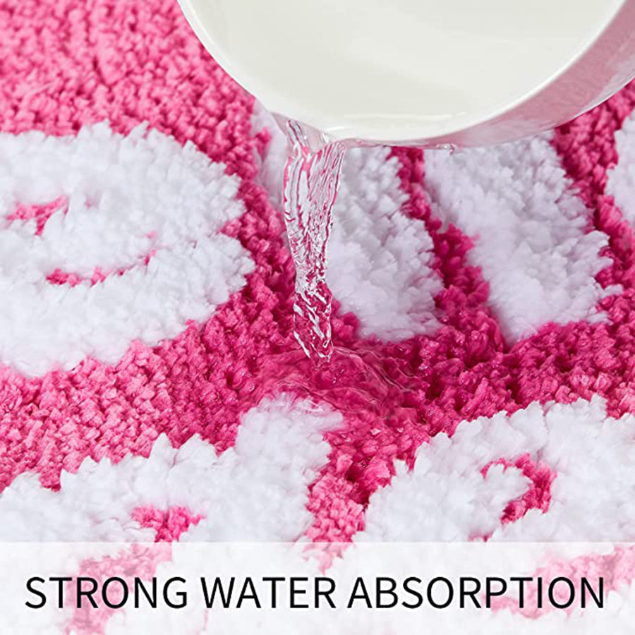 Hello gorgeous pink anti slip fluffy bath mat