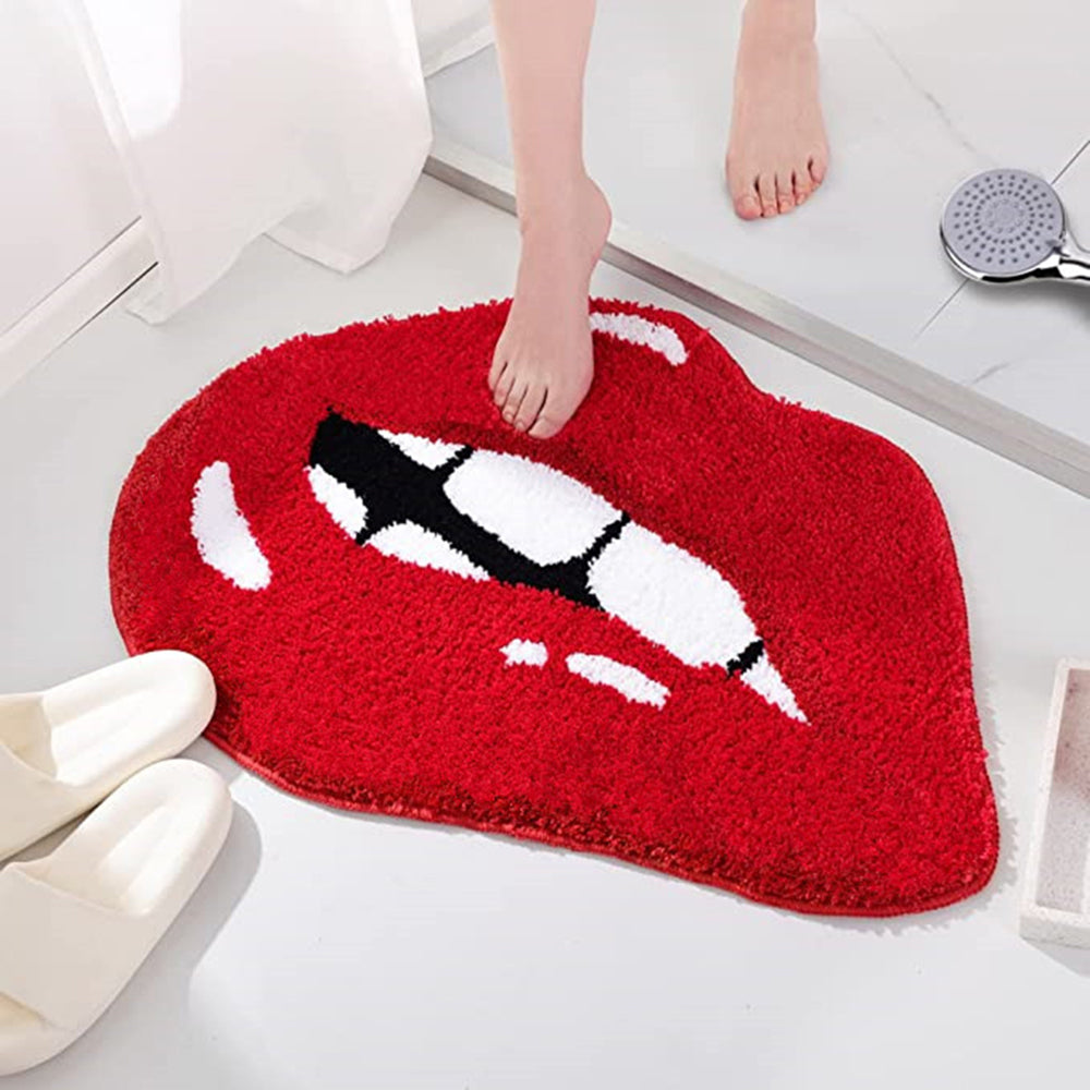 Lip Red Color Sexy Anti slip Bath Mat