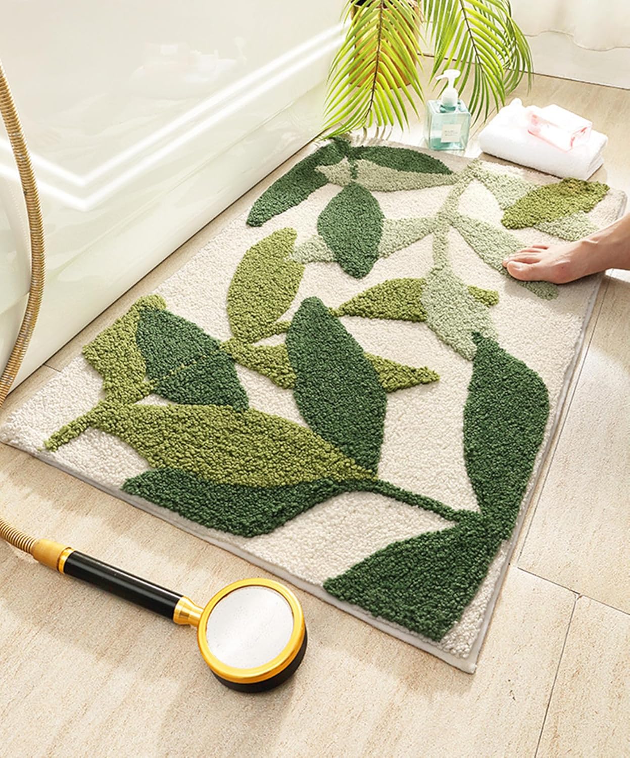 Leave Plant Bath Mat
