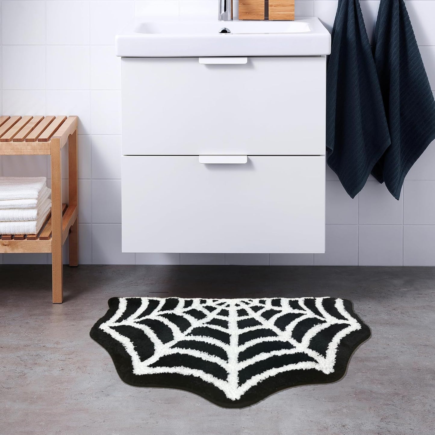 Halloween Spider Web Bath Mat
