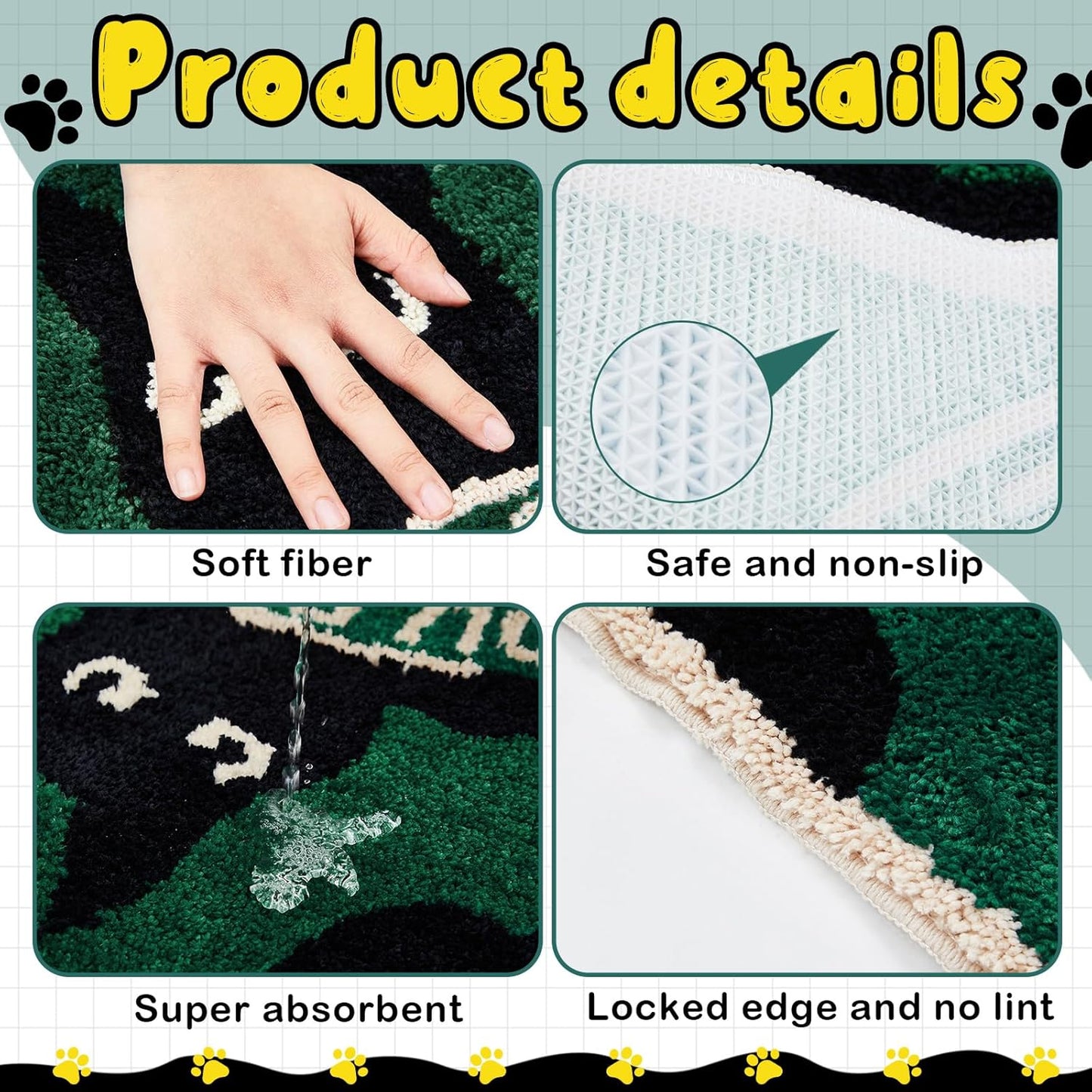 Black Cat U Shape Bath Mat