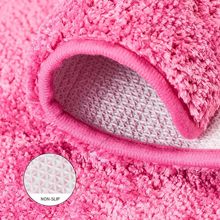 Hello gorgeous pink anti slip fluffy bath mat