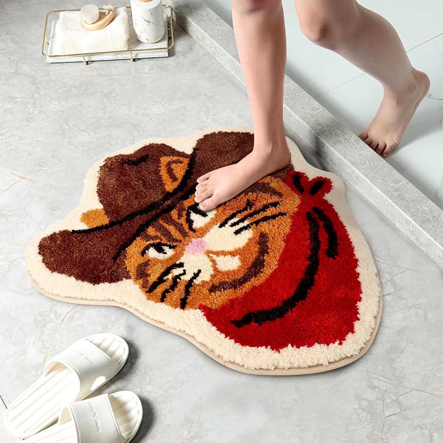 Western Cawboy-cat Bathroom Mat