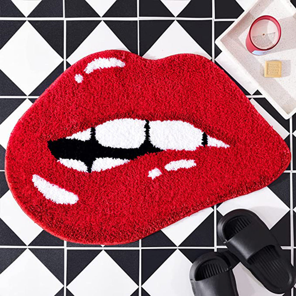 Lip Red Color Sexy Anti slip Bath Mat