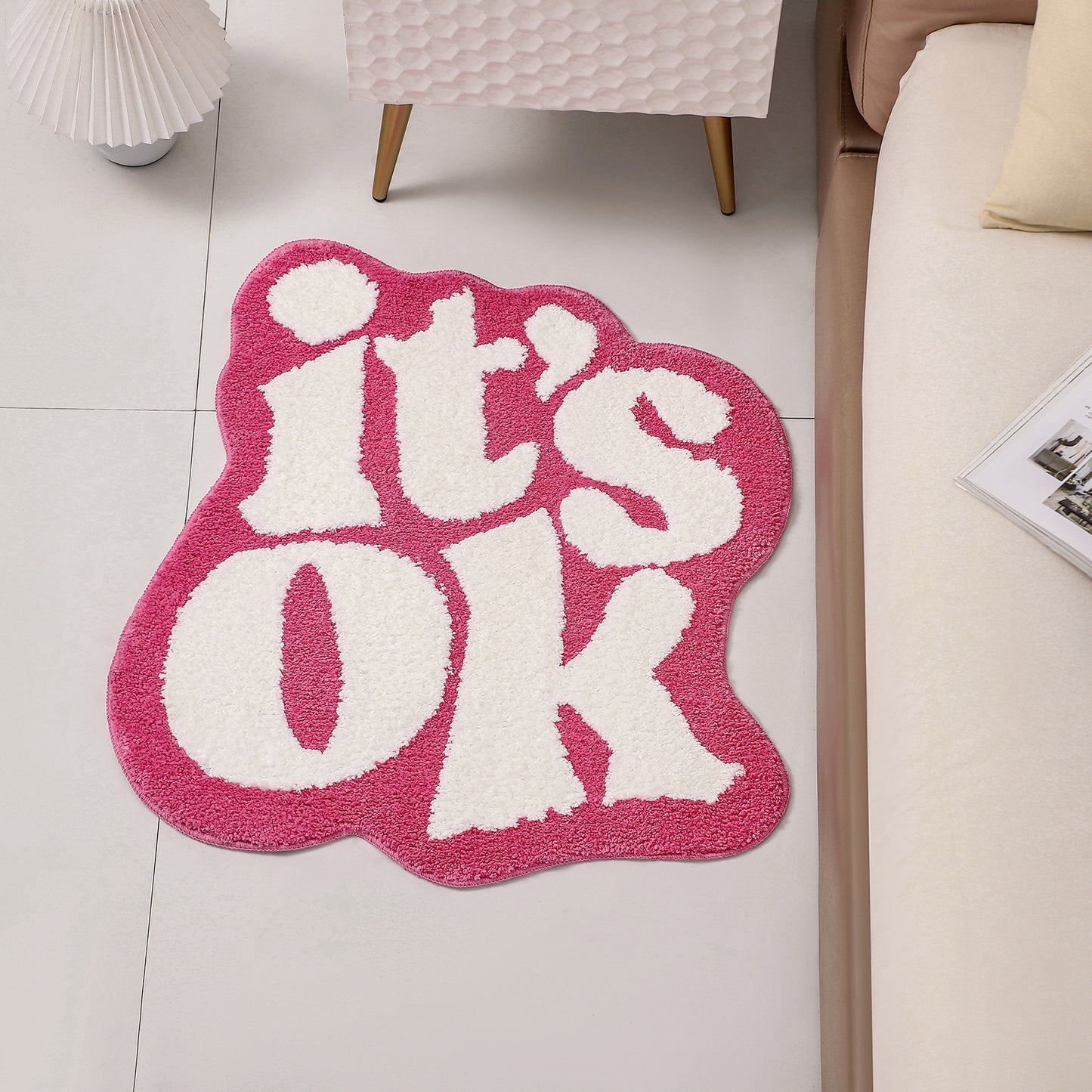 It's OK pink bath mat