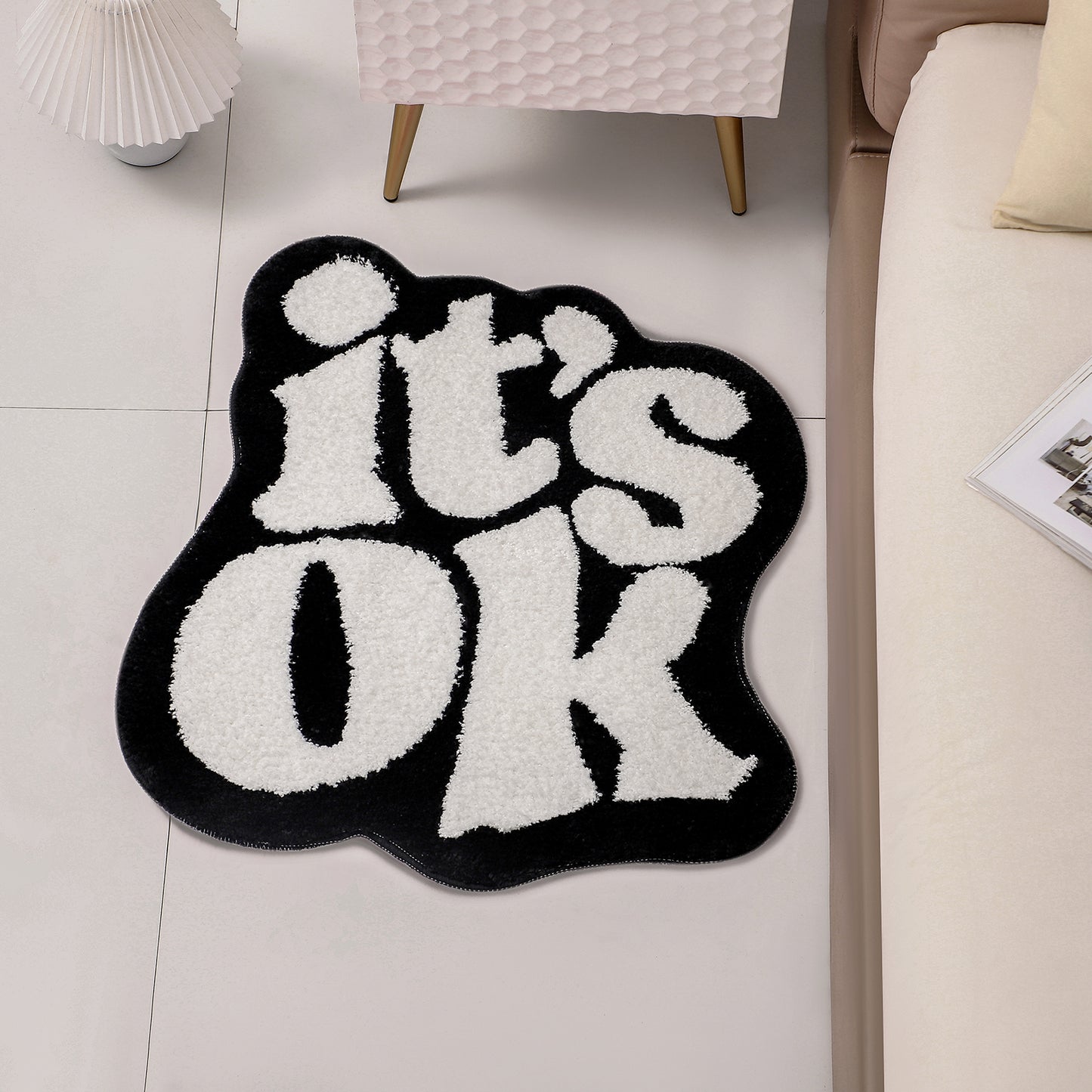 It's OK pink bath mat