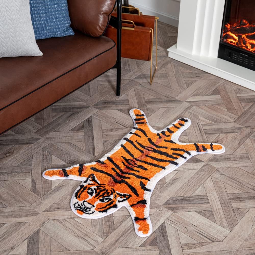 Pink & Tiger Bath Mat