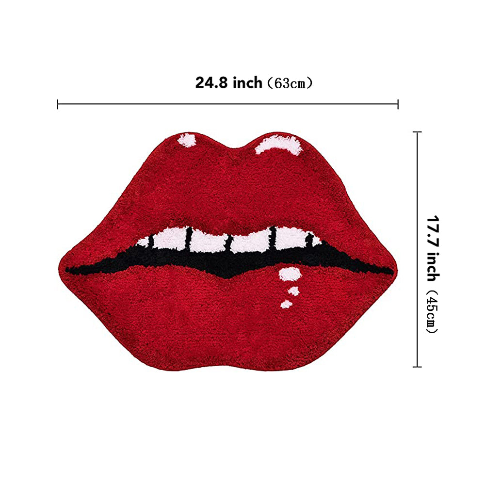 Lip Red Color Sexy Anti slip Bath Mat